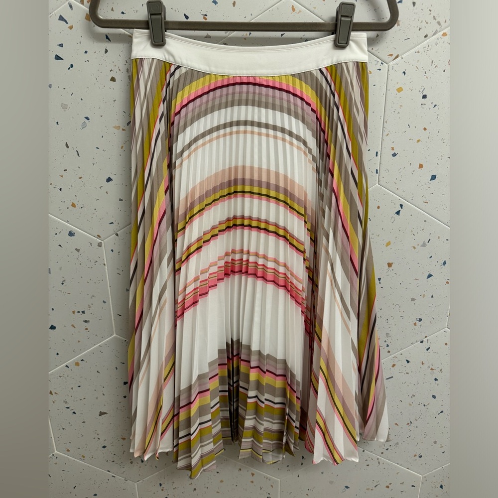 Ted Baker Gaelaa Carousel Stripe Pleated Midi Skirt - Size 2